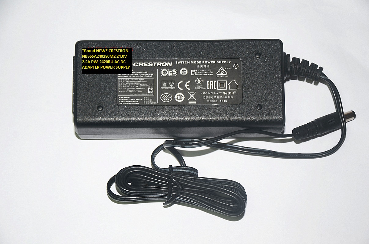 *Brand NEW* CRESTRON 24.0V 2.5A NBS65A240250M2 PW-2420RU AC DC ADAPTER POWER SUPPLY